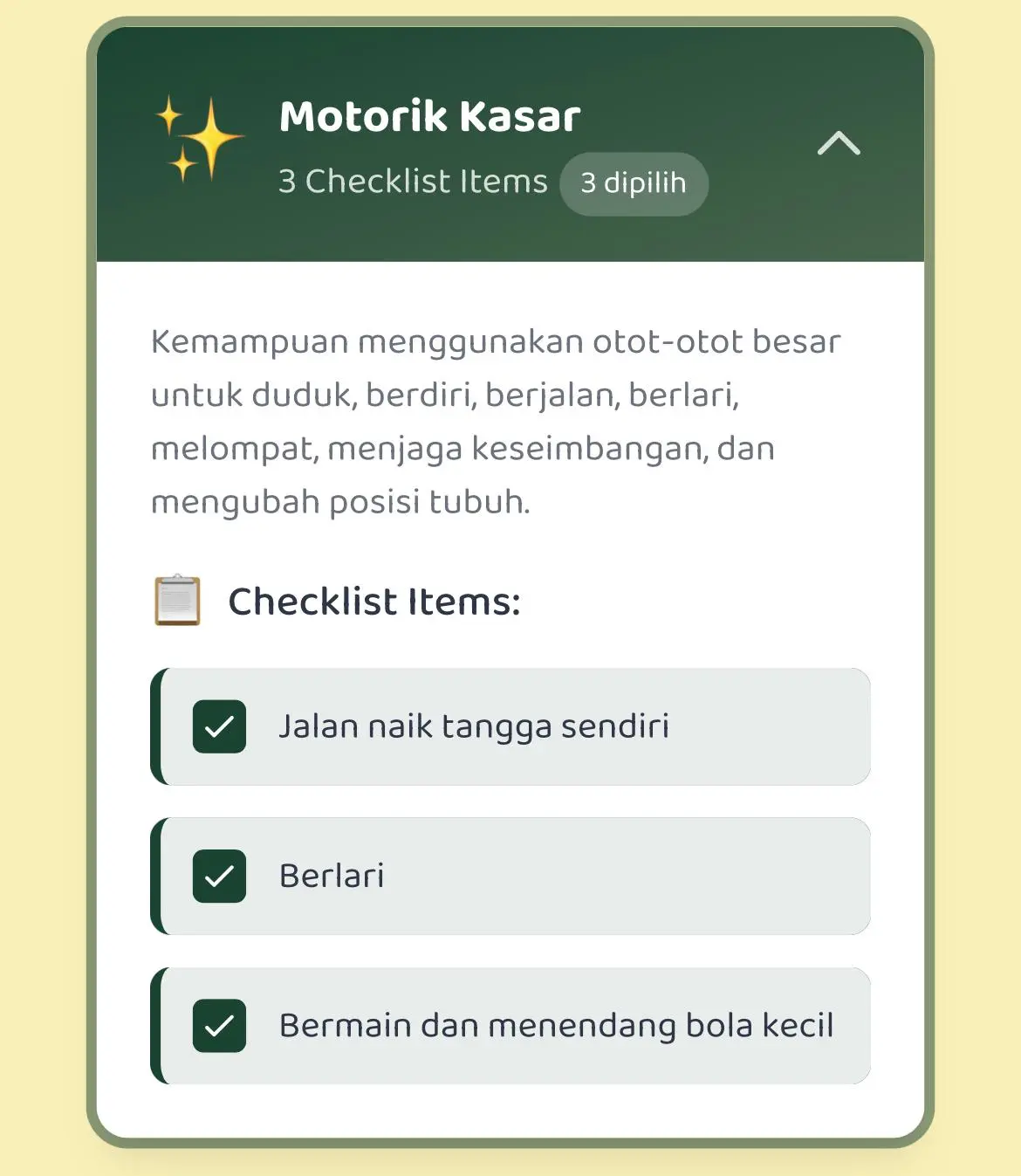 Contoh aktivitas mingguan yang disesuaikan dengan usia anak